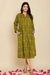 Green Blue Shirt Style Kurta-Dress
