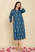 Blue Green Shirt Style Kurta-Dress