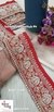 Red Pearl Gold Embroidery Floral Border Lace