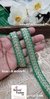 Green Pearl Leaf Embroidered Border