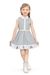 Be:Kids Grey Sweet Summer Stripes and Roses Cotton Dress with Peter Pan Collar