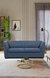 neudot Lexus Sofa for Living Room |3 Persons Sofa|Premium Fabric with Padded Armrest|Solid Wood Frame|3 Seater in Earth Blue Color