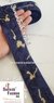 Golden Zari Threaded Petals On Navy Blue  Net Embroidery Trim