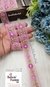 Pink Threaded  Petals with Zari Embroidered Trim