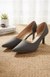 WZAYA Grey Pointed Toe Stiletto Heel Pumps