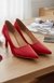 WZAYA Red Patent Pointed Heel Pumps