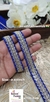 Royal Blue Pearl Leaf Embroidered Border