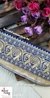 Navy Blue Elephant Jungle Banarasi Lace
