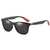 AUGEN Polarized Square Unisex Sunglasses (Black Frame and Black Lenses, 52mm)