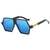 AUGEN By Visions India Retro Vintage Abstract Unisex Sunglasses UV400 Protected (Blue)