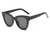 AUGEN By Visions India Retro Vintage Oversized Abstract Unisex Sunglasses UV400 Protected Large Size (Black, 108) - Pack of 1