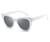 AUGEN By Visions India Retro Vintage Oversized Abstract Unisex Sunglasses UV400 Protected Large Size (White, 108) - Pack of 1