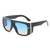 AUGEN By Visions India Retro Vintage Oversized Square Abstract Unisex Sunglasses UV400 Protected Large Size (Blue, 115)