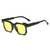 AUGEN By Visions India Retro Vintage Square Abstract Unisex Sunglasses UV400 Protected Medium Size (Yellow, 117) - Pack of 1