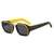 AUGEN By Visions India Retro Vintage Square Abstract Unisex Yellow Sunglasses UV400 Protected Medium Size (C1, 118)- Pack of 1