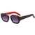 AUGEN By Visions India Retro Vintage Square Abstract Unisex Sunglasses UV400 Protected Medium Size (C3, 118) Red - Pack of 1