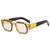 AUGEN By Visions India Retro Vintage Square Abstract Unisex Brown Sunglasses UV400 Protected Medium Size (C5, 118)- Pack of 1