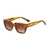 AUGEN By Visions India Retro Vintage Square Abstract Unisex Sunglasses UV400 Protected Medium Size (DaBrown, 119)- Pack of 1