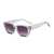 AUGEN By Visions India Retro Vintage Square Abstract Unisex Sunglasses UV400 Protected Medium Size (Grey, 119) - Pack of 1