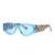 AUGEN By Visions India Retro Vintage Cat Eye Abstract Unisex Sunglasses UV400 Protected Medium Size (Blue, 121)- Pack of 1