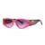 AUGEN By Visions India Retro Vintage Cat Eye Abstract Unisex Sunglasses UV400 Protected Medium Size (Pink, 121)- Pack of 1