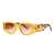 AUGEN By Visions India Retro Vintage Cat Eye Abstract Unisex Sunglasses UV400 Protected Medium Size (Yellow, 121)- Pack of 1