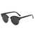 AUGEN By Visions India Retro Vintage Round Abstract Unisex Sunglasses UV400 Protected Medium Size (Black, 122)