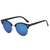 AUGEN By Visions India Retro Vintage Round Abstract Unisex Sunglasses UV400 Protected Medium Size (Blue, 122)