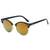 AUGEN By Visions India Retro Vintage Round Abstract Unisex Sunglasses UV400 Protected Medium Size (Gold, 122)