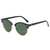 AUGEN By Visions India Retro Vintage Round Abstract Unisex Sunglasses UV400 Protected Medium Size (Green, 122)