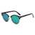 AUGEN By Visions India Retro Vintage Round Abstract Unisex Sunglasses UV400 Protected Medium Size (Green2, 122)