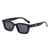 AUGEN By Visions India Retro Vintage Narrow Rectangular Abstract Unisex Sunglasses UV400 Protected Medium Size (Black, 125) - Pack of 1