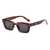 AUGEN By Visions India Retro Vintage Narrow Rectangular Abstract Unisex Sunglasses UV400 Protected Medium Size (DaBrown, 125) - Pack of 1