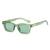 AUGEN By Visions India Retro Vintage Narrow Rectangular Abstract Unisex Sunglasses UV400 Protected Medium Size (Green, 125) - Pack of 1