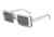 AUGEN By Visions India Retro Vintage Narrow Rectangular Abstract Unisex Sunglasses UV400 Protected Medium Size (Grey, 127)