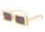 AUGEN Unisex Rectangular Sunglasses Orange Frame, Black Lens (Medium)