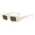 AUGEN Unisex Rectangular Sunglasses Off White Frame Black Lens ( Medium )