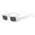AUGEN Unisex Rectangular Sunglasses White Frame Black Lens ( Medium )