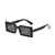 AUGEN Unisex Rectangular Sunglasses Black Frame Black Lens (Medium) - Pack of 1