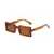 AUGEN Unisex Rectangular Sunglasses Brown Frame Brown Lens (Medium) - Pack of 1