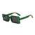 AUGEN Unisex Rectangular Sunglasses Green Frame Black Lens (Medium) - Pack of 1