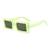 AUGEN Unisex Rectangular Sunglasses Green Frame Black Lens (Medium) - Pack of 1