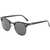 AUGEN By Visions India Retro Vintage Narrow Round Abstract Unisex Sunglasses UV400 Protected Medium Size (Black, 130)