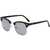 AUGEN By Visions India Retro Vintage Narrow Round Abstract Unisex Sunglasses UV400 Protected Medium Size (Black3, 130)
