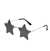 AUGEN By Visions India Retro Vintage Star Shape Rimless Abstract Party Unisex Sunglasses UV400 Protected Medium Size (C1, 145) Black - Pack of 1