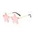 AUGEN By Visions India Retro Vintage Star Shape Rimless Abstract Party Unisex Sunglasses UV400 Protected Medium Size (C10, 145) Pink - Pack of 1