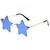 AUGEN By Visions India Retro Vintage Star Shape Rimless Abstract Party Unisex Sunglasses UV400 Protected Medium Size (C12, 145) Blue - Pack of 1