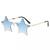 AUGEN By Visions India Retro Vintage Star Shape Rimless Abstract Party Unisex Sunglasses UV400 Protected Medium Size (C13, 145) Blue - Pack of 1