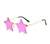 AUGEN By Visions India Retro Vintage Star Shape Rimless Abstract Party Unisex Sunglass UV400 Protected Medium Size (C4, 145) Purple - Pack of 1