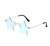 AUGEN By Visions India Retro Vintage Star Shape Rimless Abstract Party Unisex Sunglasses UV400 Protected Medium Size (C5, 145) Blue - Pack of 1